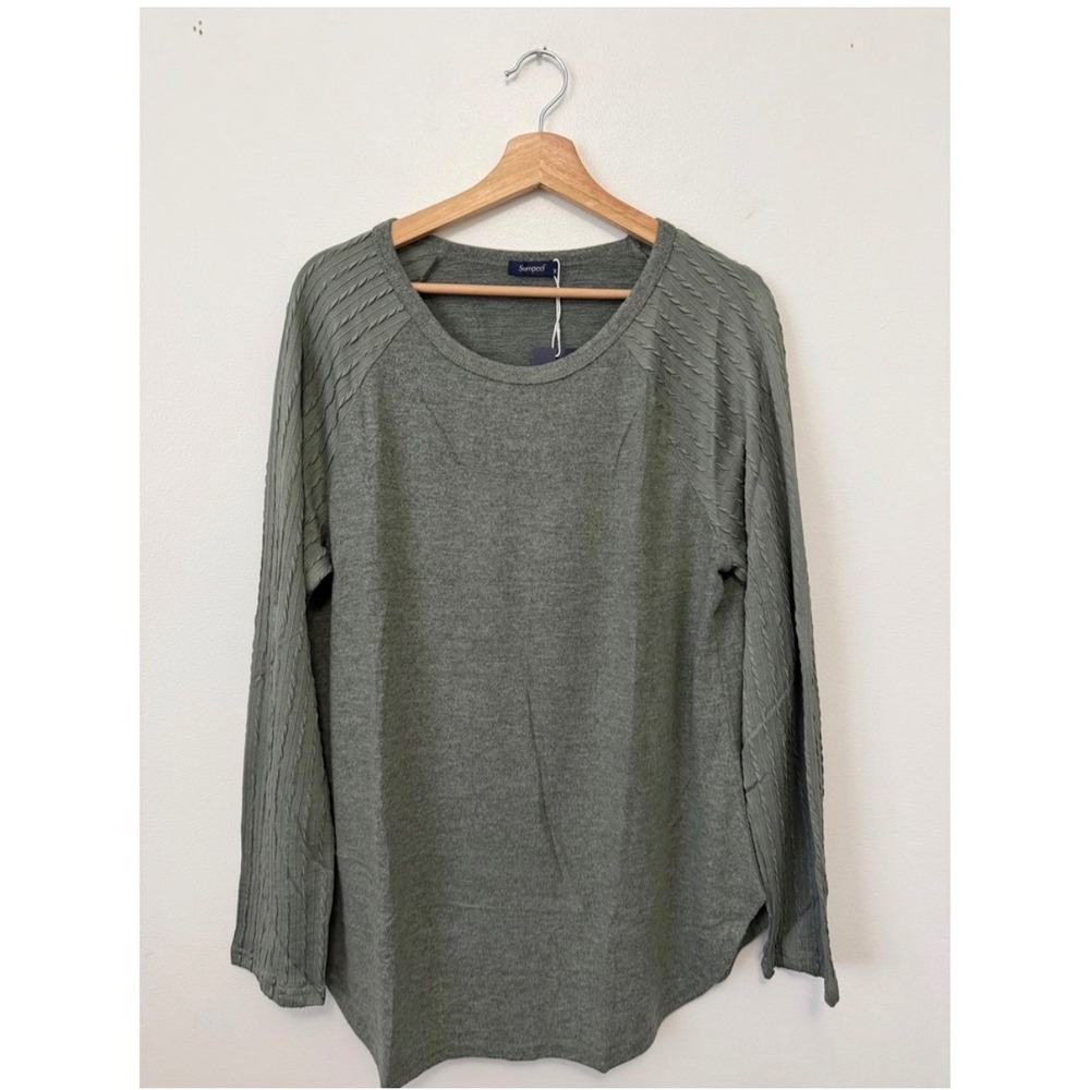 SAMPEEL‎ Women's Crewneck Sweatshirt Tunic – Green – Size XL - Picture 2 of 4